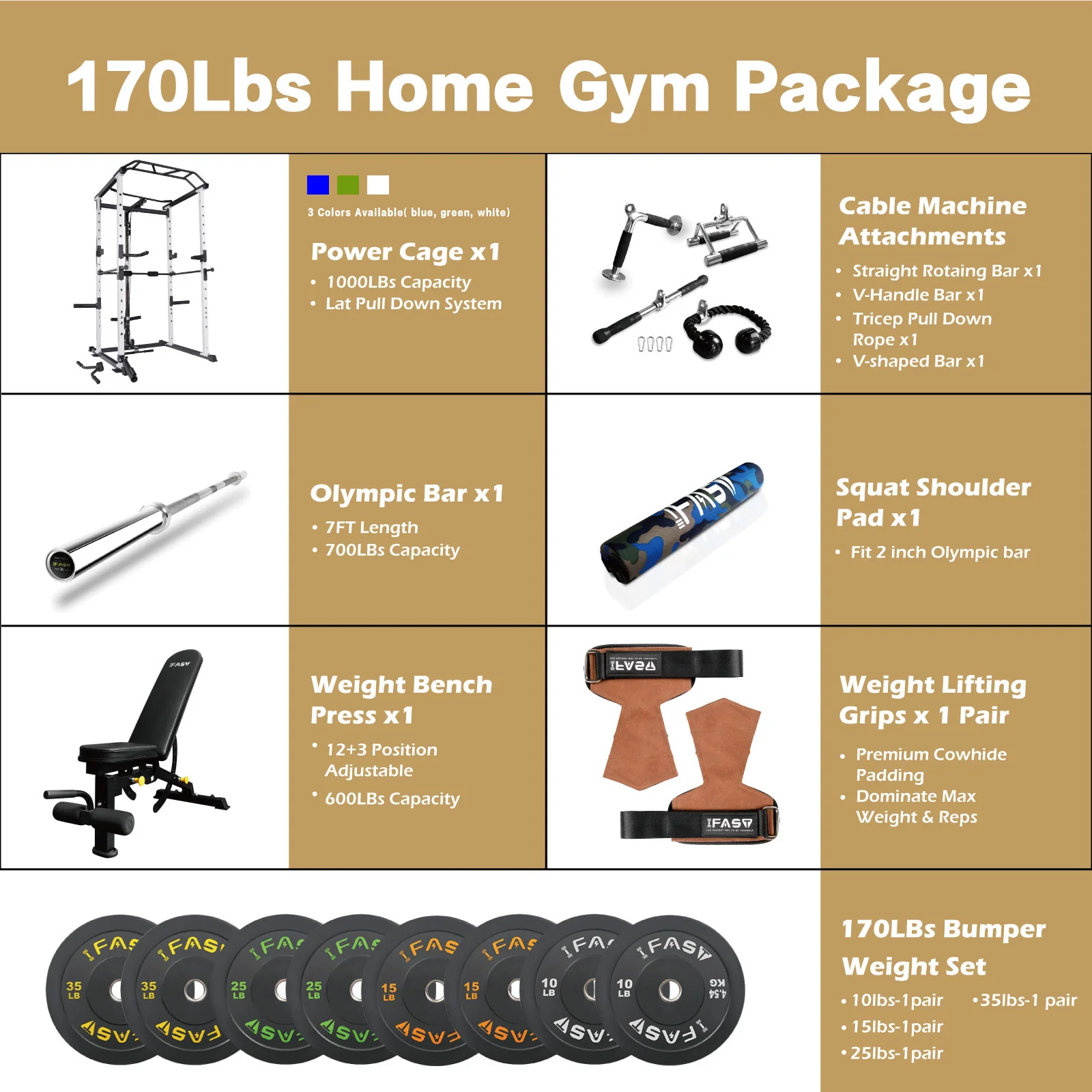 IFAST 100-260Lbs Home Gym Package 3 Colors - Image 12