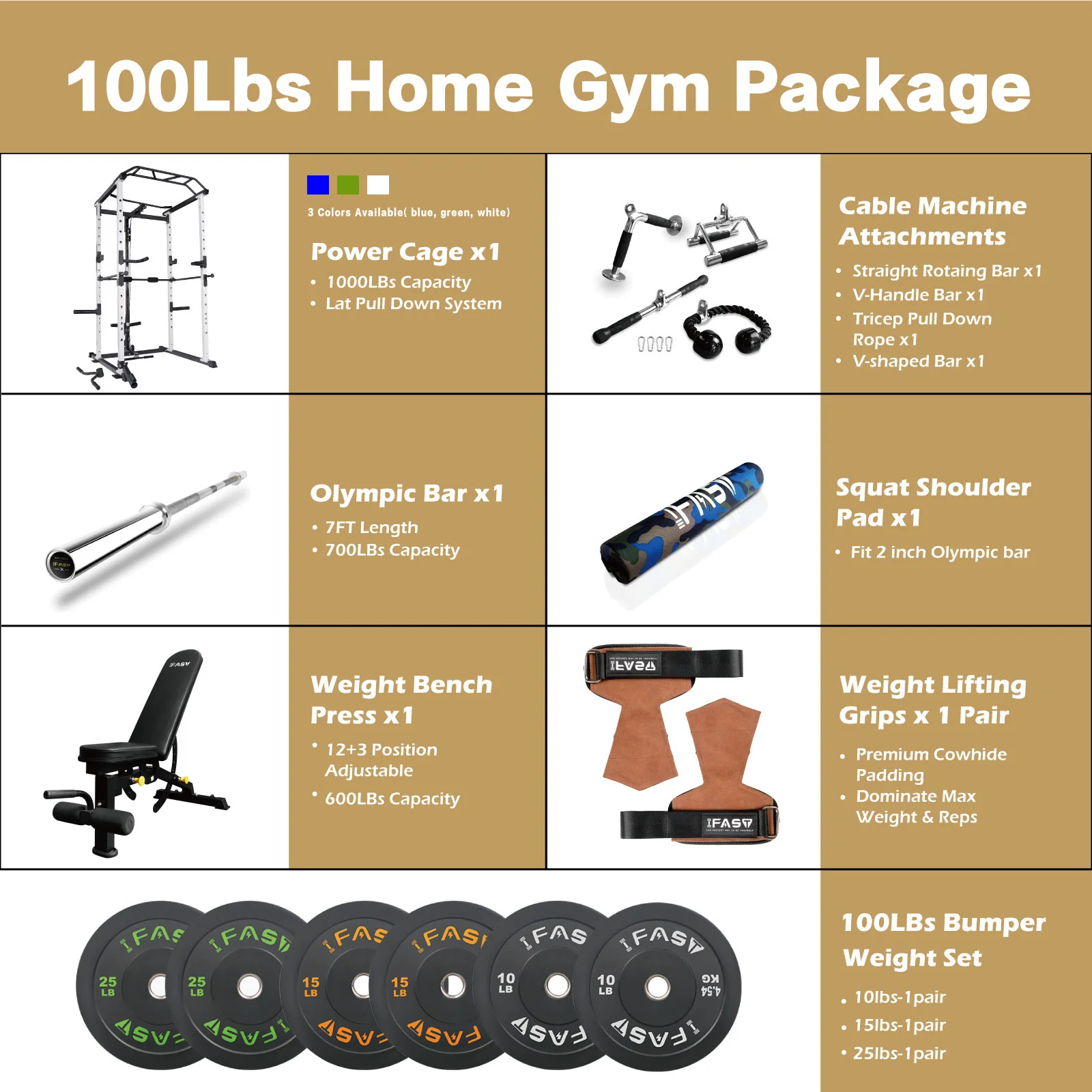 IFAST 100-260Lbs Home Gym Package 3 Colors - Image 13
