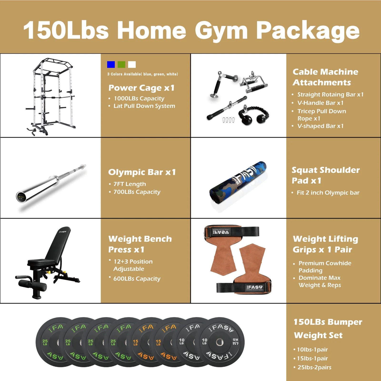 IFAST 100-260Lbs Home Gym Package 3 Colors - Image 14