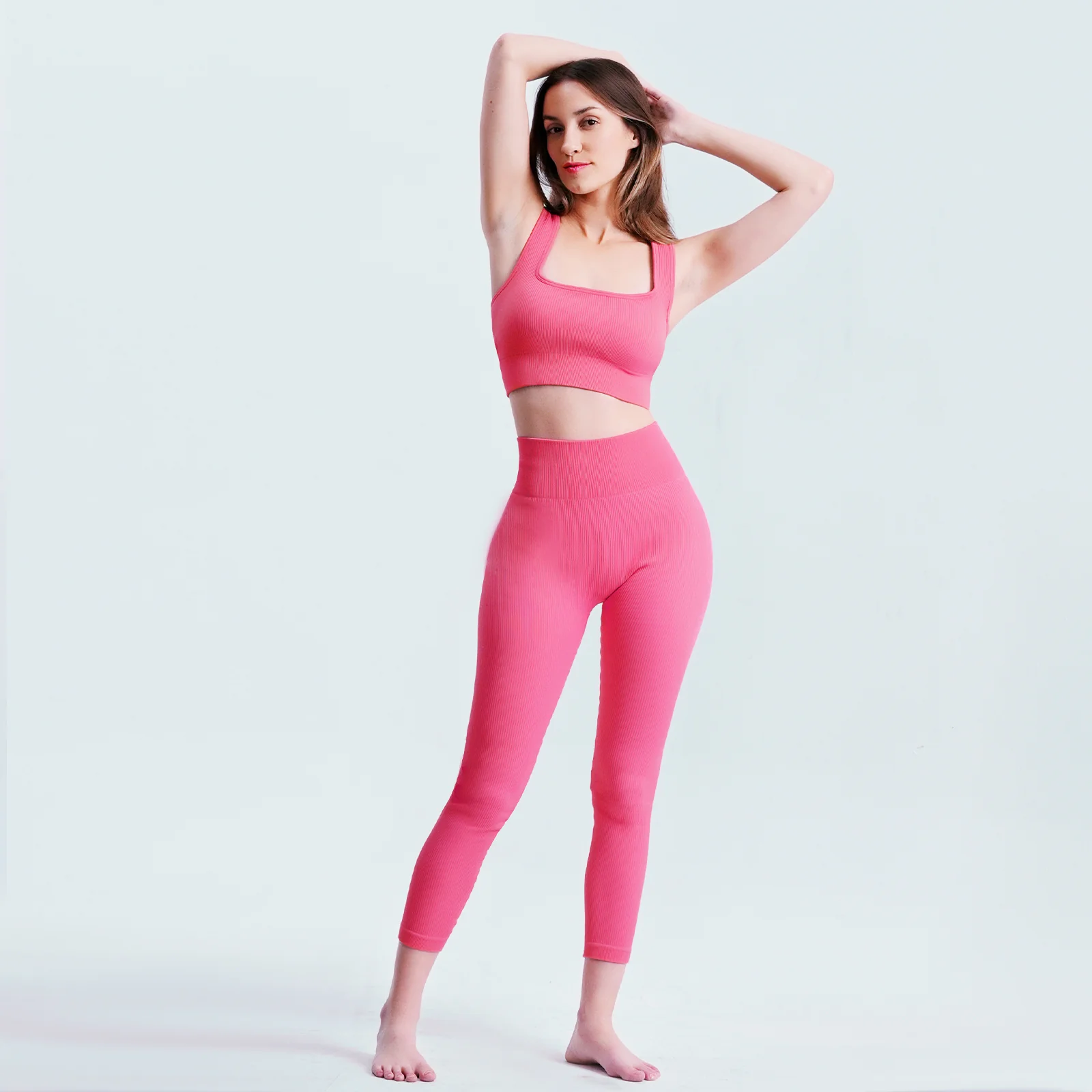 IFAST 2 Piece Ribbed Sports Bra and High Waist Leggings - Image 4