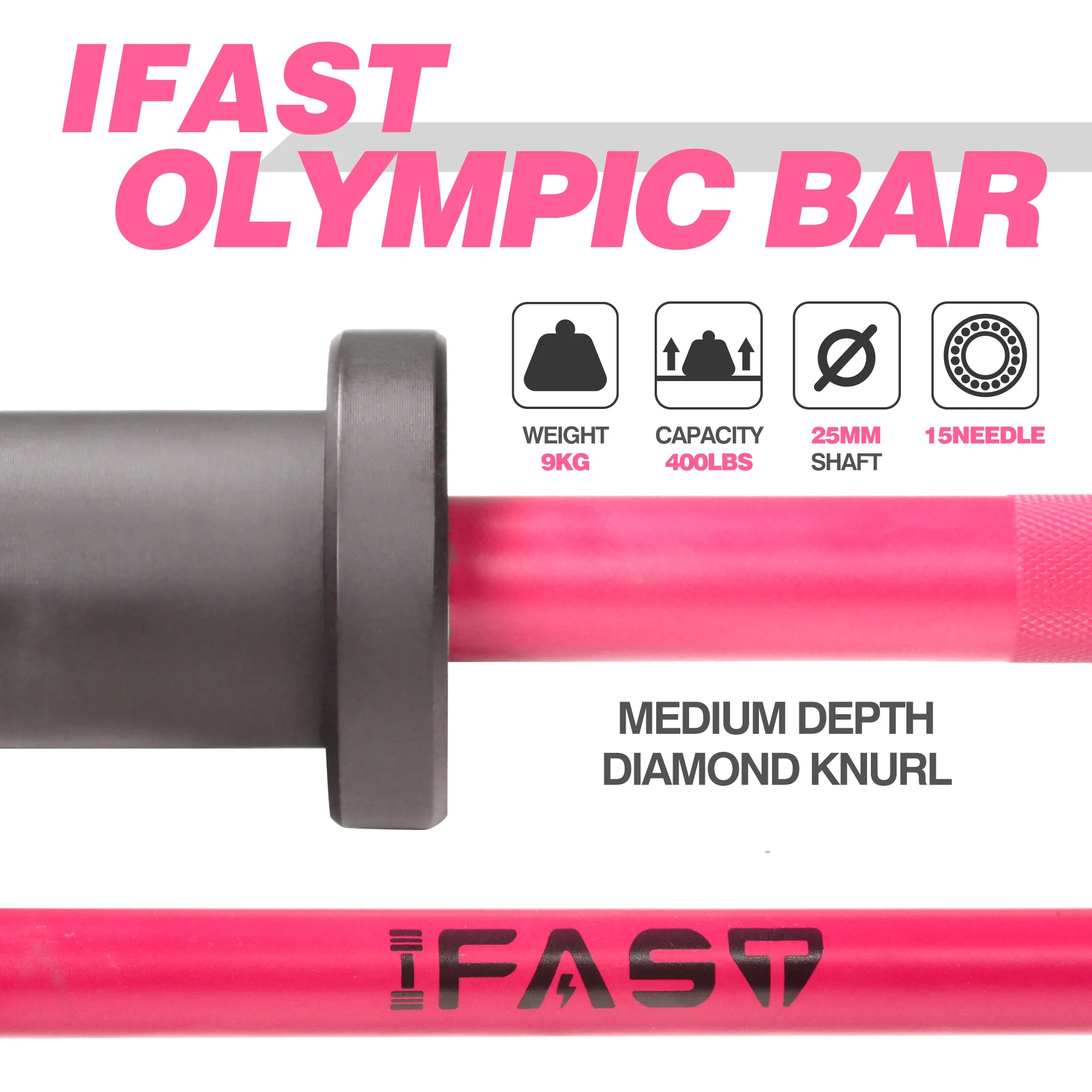 IFAST 4Ft Olympic Chrome Barbell Bar - Image 5