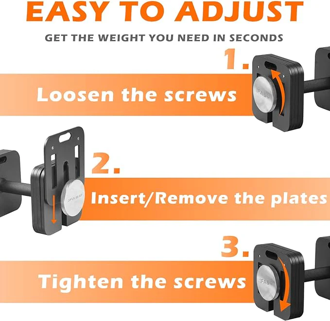 IFAST Quick-Lock Adjustable Dumbbells 50/80LB - Image 5