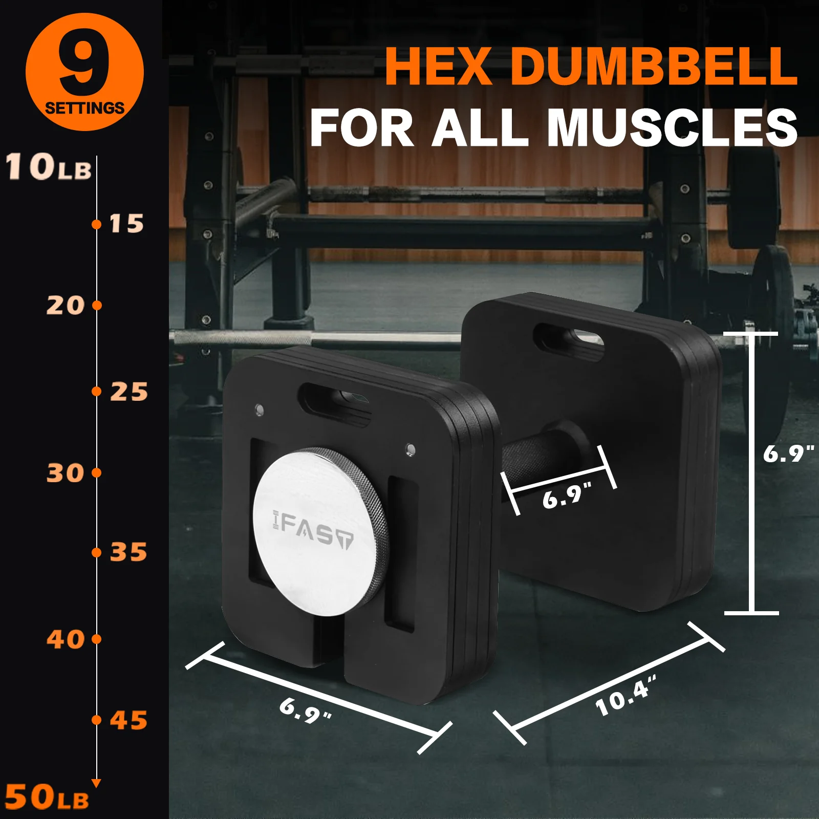 IFAST Quick-Lock Adjustable Dumbbells 50/80LB - Image 7