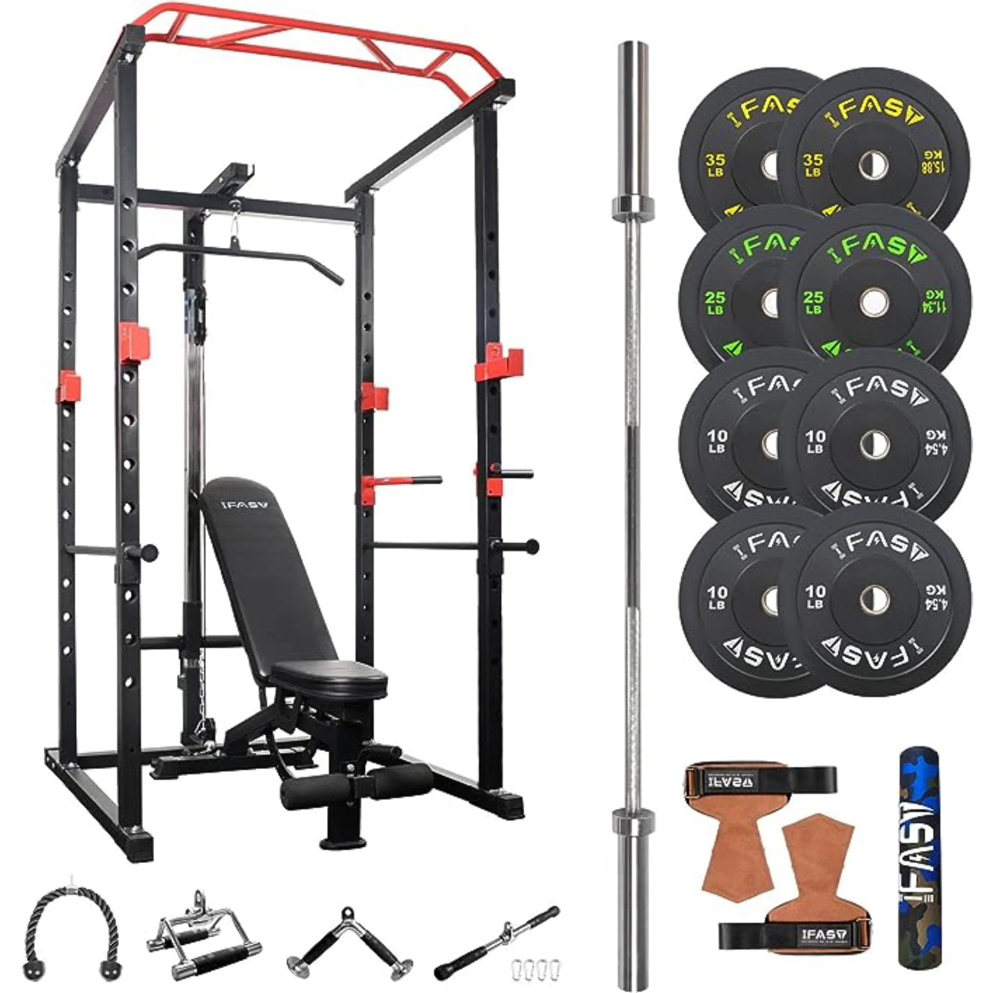 IFAST 100/160/210/300/340 lbs Power Cage Gym Package - Image 10