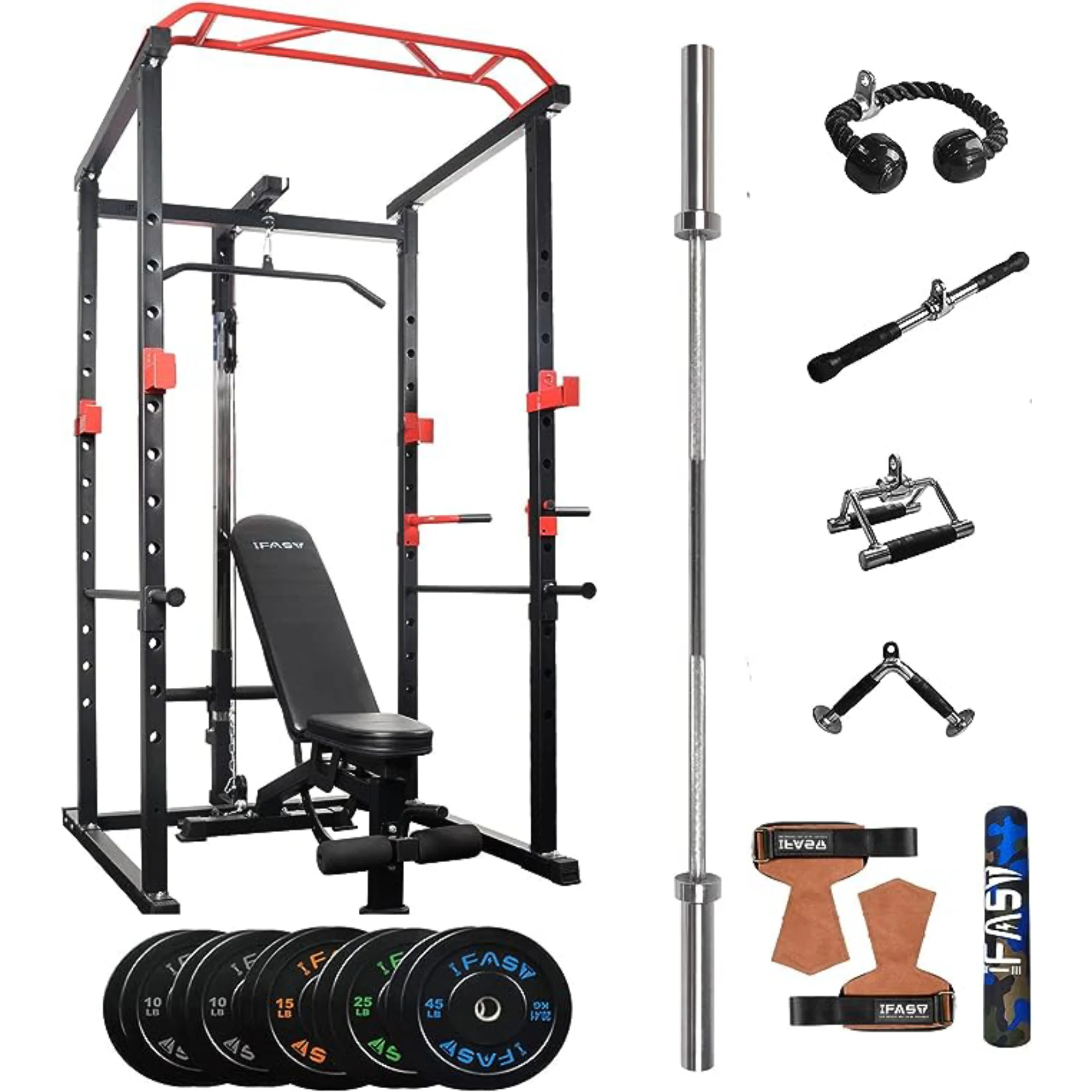 IFAST 100/160/210/300/340 lbs Power Cage Gym Package - Image 11