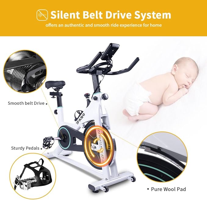 IFAST White Exercise Bike for Home - Image 3