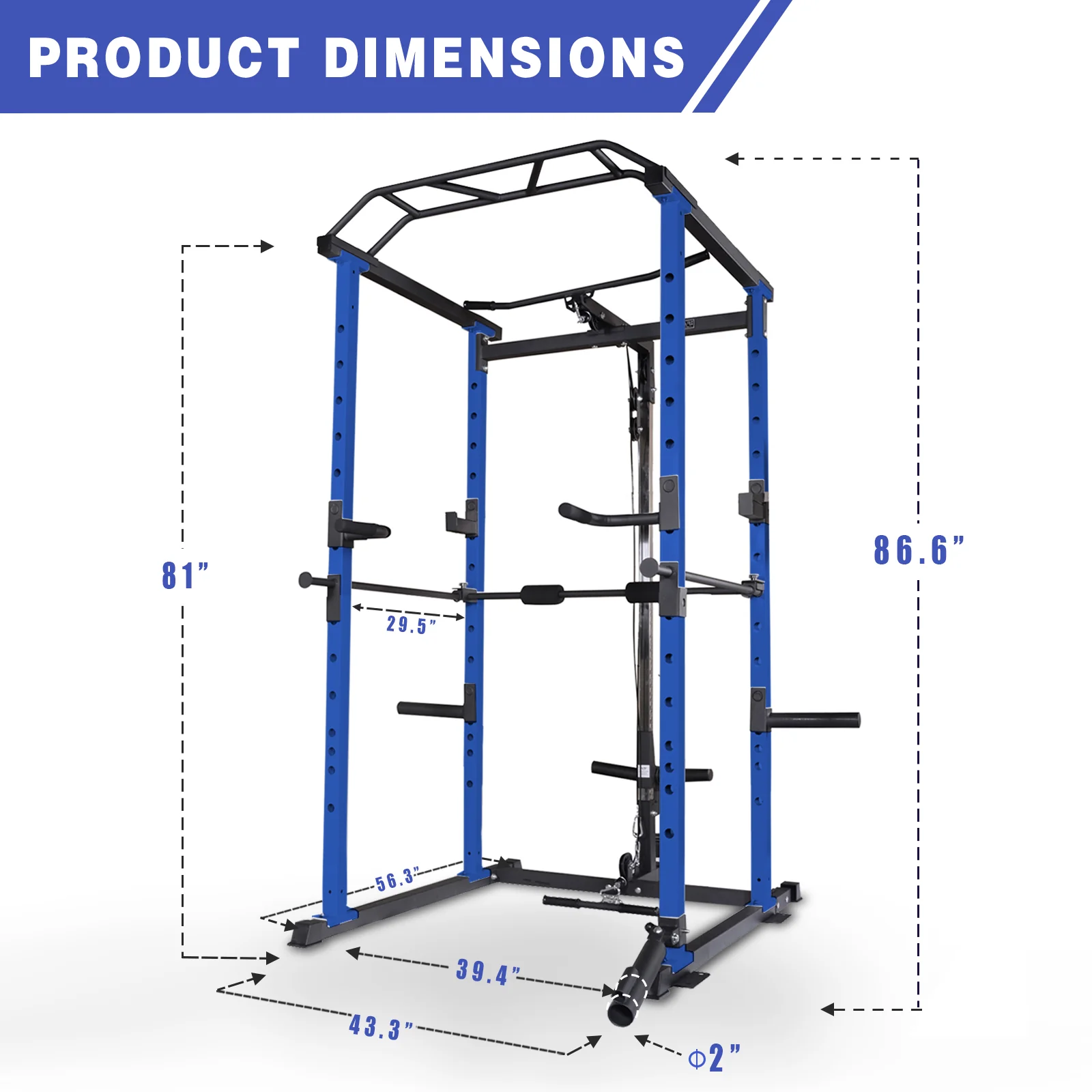 IFAST Power Rack With Bench Cable Attachment 3 Colors - Image 4