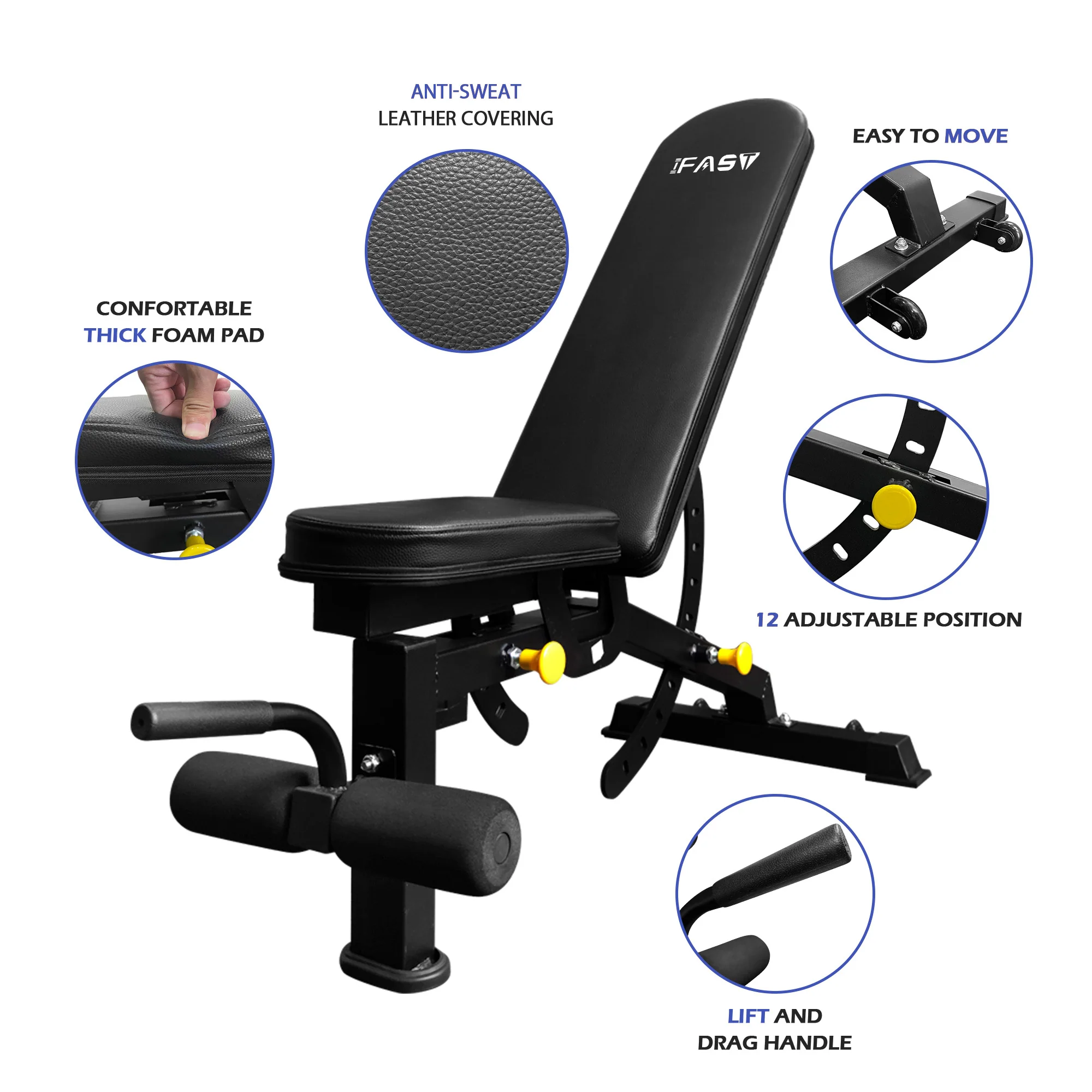 IFAST Power Rack With Bench Cable Attachment 3 Colors - Image 5