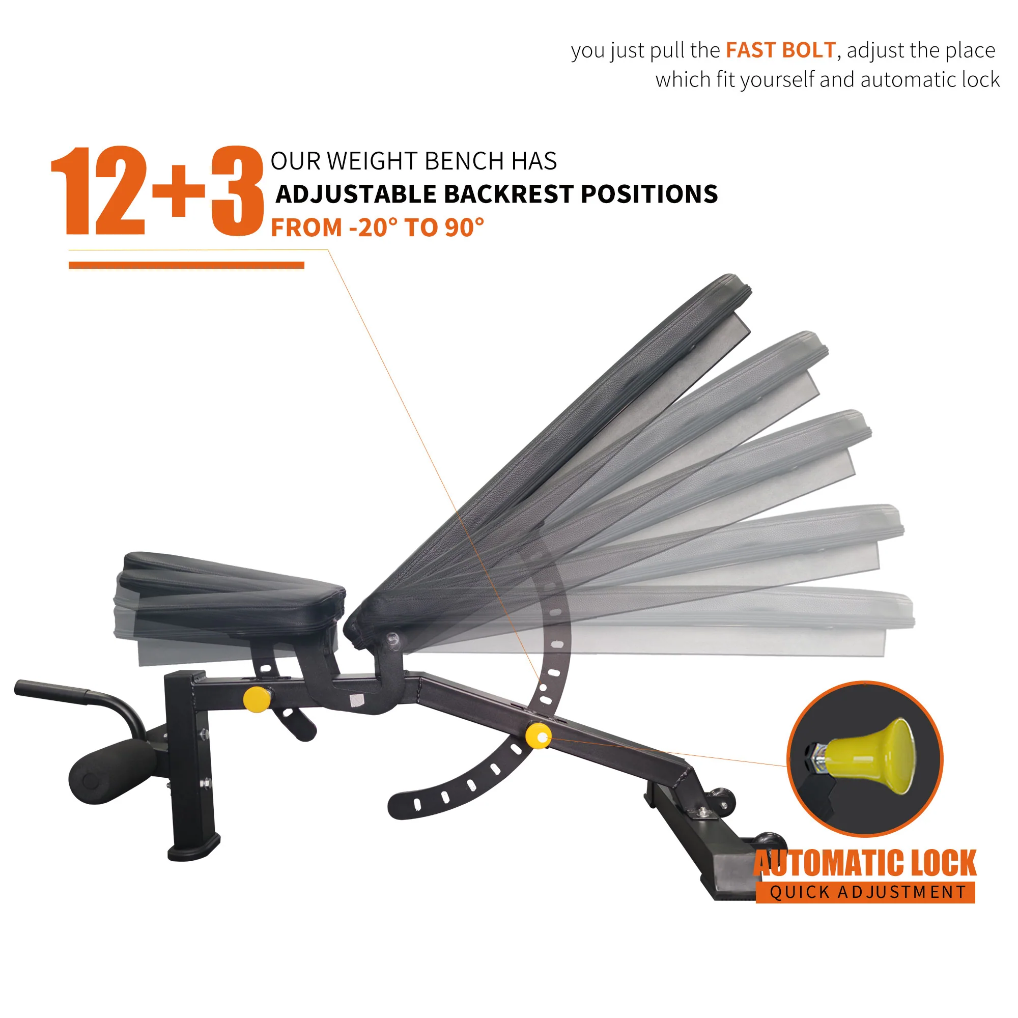 IFAST Adjustable Weight Bench - Image 3