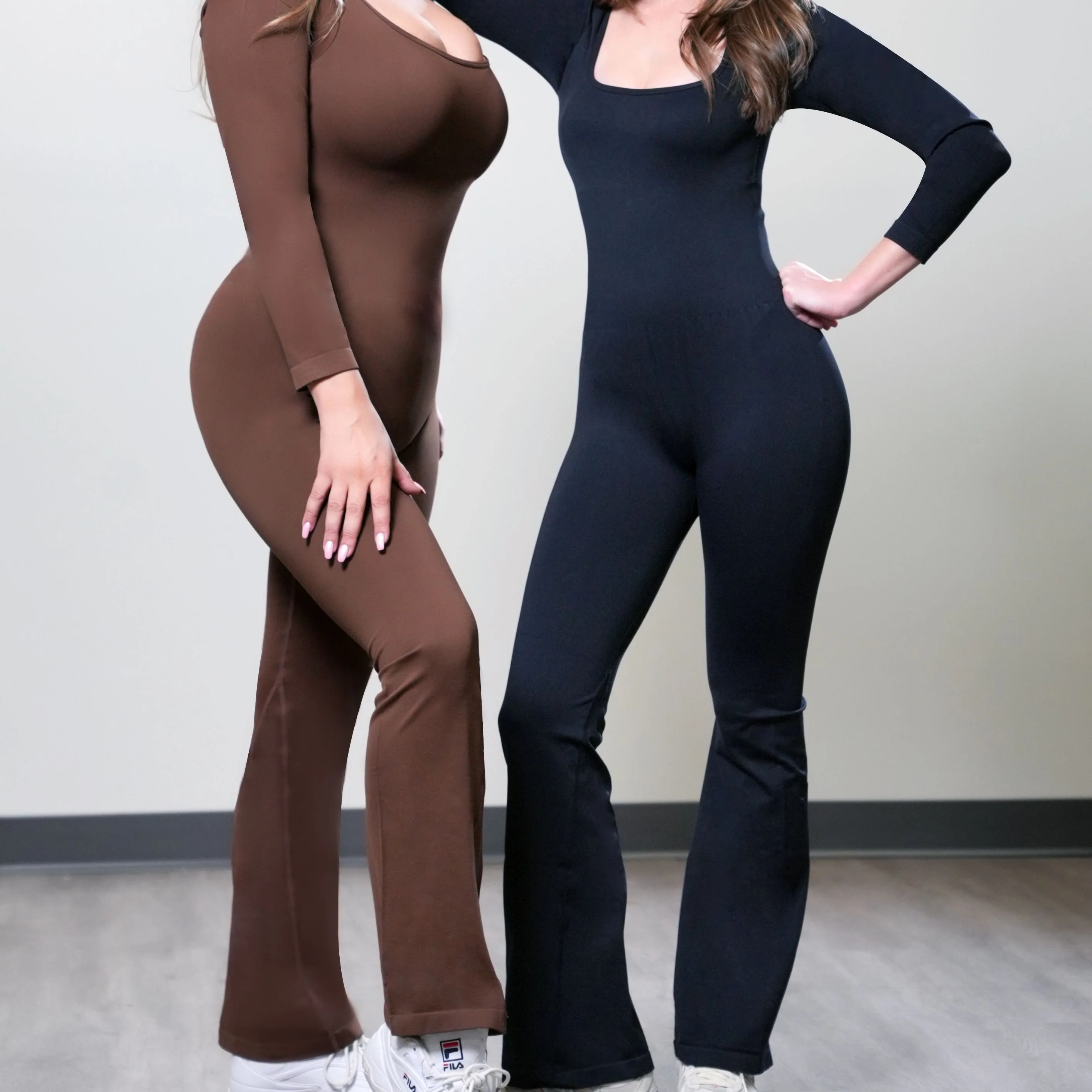 IFAST Women's Solid Wide Leg Yoga Jumpsuit - Image 3