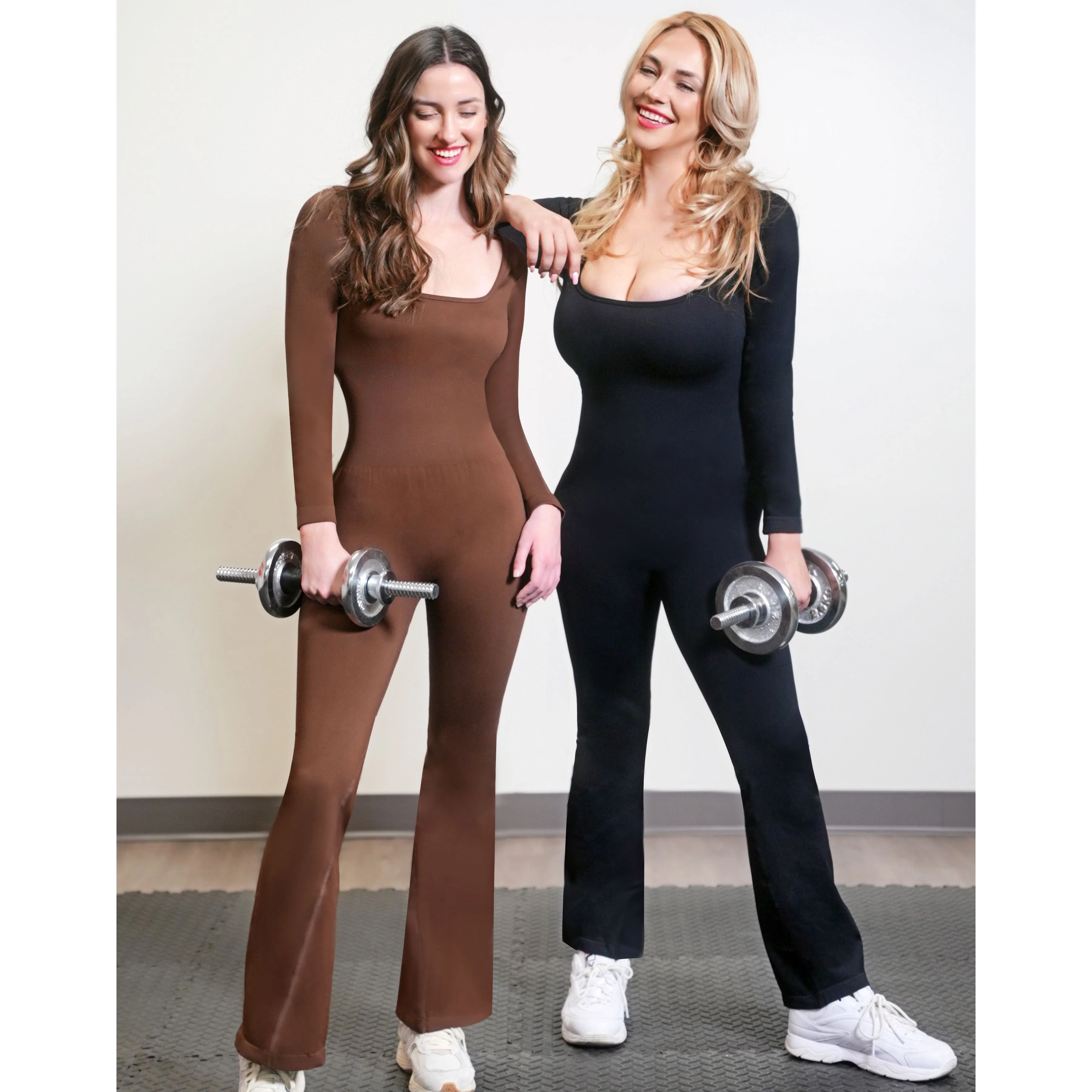 IFAST Women's Solid Wide Leg Yoga Jumpsuit - Image 5